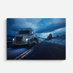 cuadro canvas vehículos freightliner negro noche nevada horizontal