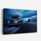 cuadro canvas vehículos freightliner negro noche nevada horizontal