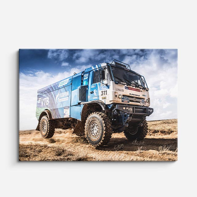 cuadro canvas vehículos camión azul off road extremo horizontal
