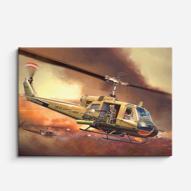 cuadro canvas vehículos huey dorado llamas de guerra horizontal