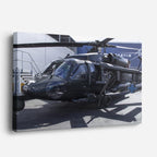 cuadro canvas vehículos black hawk hangar oscuro horizontal