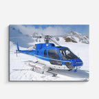 cuadro canvas vehículos helicóptero azul cimas nevadas horizontal