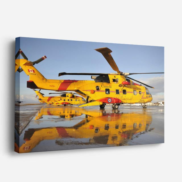 cuadro canvas vehículos helicóptero amarillo rescate horizontal