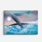 cuadro canvas vehículos boeing blanco luna al fondo horizontal
