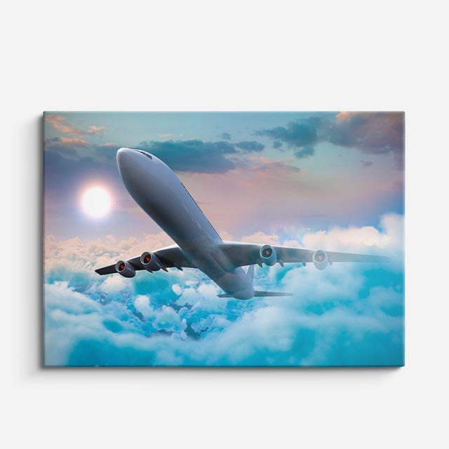 cuadro canvas vehículos boeing blanco luna al fondo horizontal