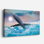 cuadro canvas vehículos boeing blanco luna al fondo horizontal