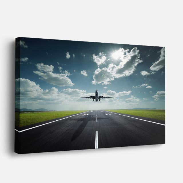 cuadro canvas vehículos jet negro pista vacía horizontal