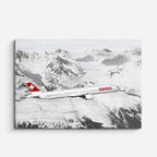 cuadro canvas vehículos swiss air alpes nevados horizontal