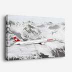 cuadro canvas vehículos swiss air alpes nevados horizontal