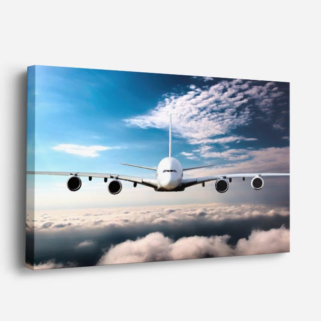 cuadro canvas vehículos airbus blanco sobre las nubes horizontal