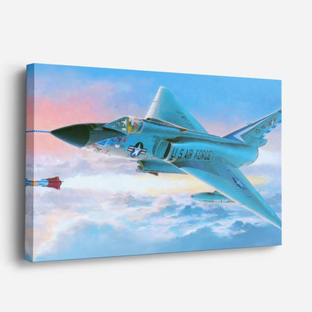 cuadro canvas vehículos caza azul usaf ilustrado horizontal