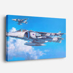 cuadro canvas vehículos harrier camuflaje cielo azul horizontal