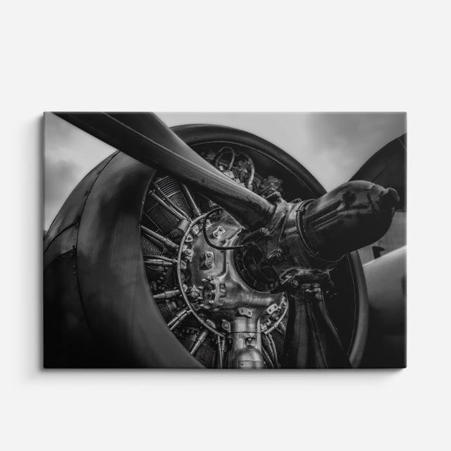 cuadro canvas vehículos motor clásico blanco y negro horizontal
