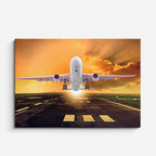 cuadro canvas vehículos airbus blanco despegue al sol horizontal