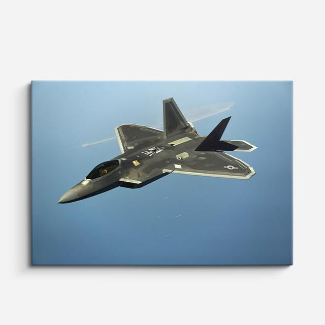 cuadro canvas vehículos f22 raptor negro sombra horizontal