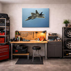 cuadro canvas vehículos f22 raptor negro sombra horizontal