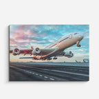 cuadro canvas vehículos airbus blanco nubes rosas horizontal