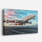 cuadro canvas vehículos airbus blanco nubes rosas horizontal