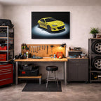 cuadro canvas vehículos toyota gr86 amarillo en estudio horizontal