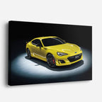 cuadro canvas vehículos toyota gr86 amarillo en estudio horizontal