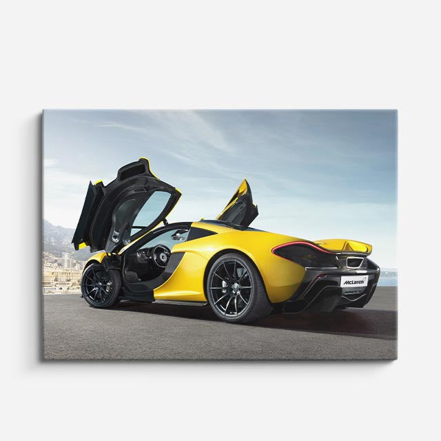 cuadro canvas vehículos mclaren amarillo puertas arriba horizontal