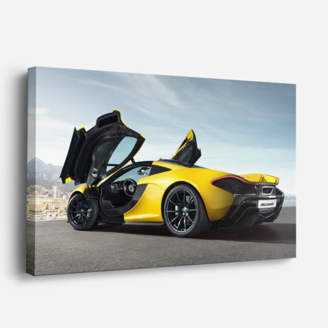 cuadro canvas vehículos mclaren amarillo puertas arriba horizontal