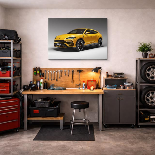 cuadro canvas vehículos lamborghini urus amarillo horizontal