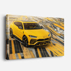 cuadro canvas vehículos lamborghini urus ruta amarilla horizontal