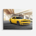 cuadro canvas vehículos dodge challenger amarillo horizontal