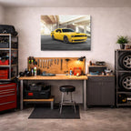 cuadro canvas vehículos dodge challenger amarillo horizontal