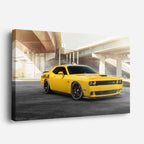 cuadro canvas vehículos dodge challenger amarillo horizontal