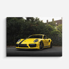 cuadro canvas vehículos porsche 911 amarillo bosque horizontal
