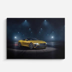 cuadro canvas vehículos aston martin amarillo noche horizontal