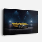 cuadro canvas vehículos aston martin amarillo noche horizontal