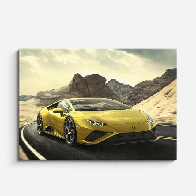 cuadro canvas vehículos lamborghini huracán desierto horizontal