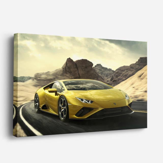 cuadro canvas vehículos lamborghini huracán desierto horizontal