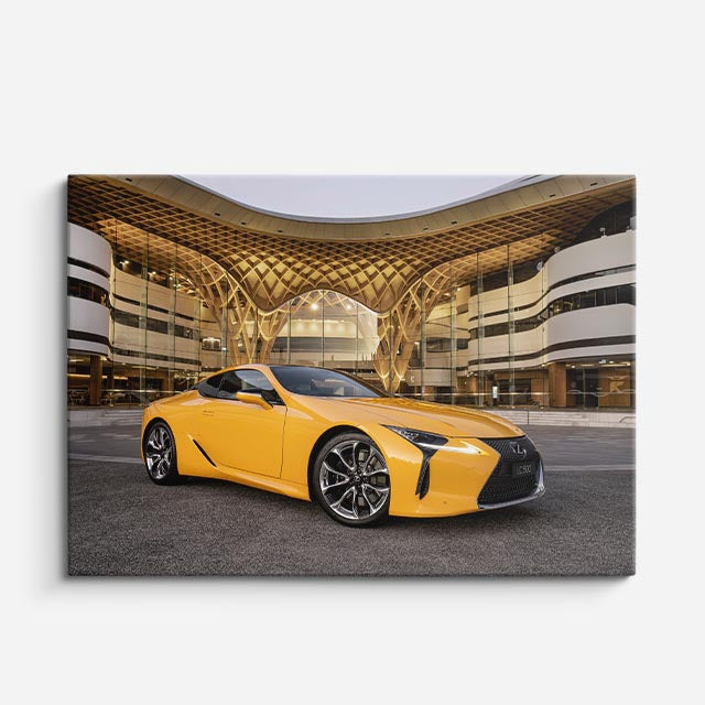 cuadro canvas vehículos lexus lc amarillo arquitectura horizontal