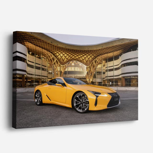 cuadro canvas vehículos lexus lc amarillo arquitectura horizontal