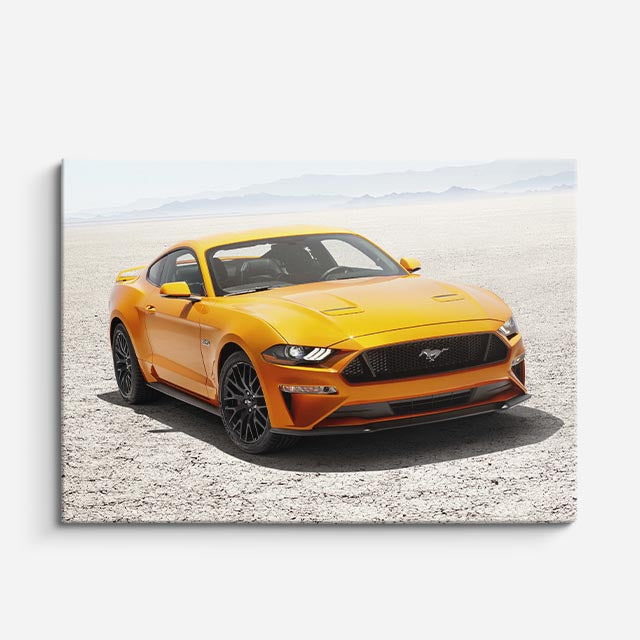 cuadro canvas vehículos mustang naranja pista horizontal