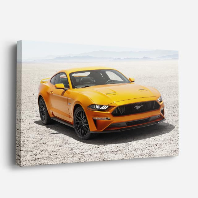 cuadro canvas vehículos mustang naranja pista horizontal