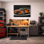 cuadro canvas vehículos mclaren naranja estudio horizontal