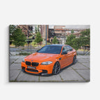 cuadro canvas vehículos bmw m5 naranja fábrica horizontal