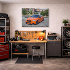 cuadro canvas vehículos bmw m5 naranja fábrica horizontal