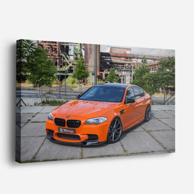 cuadro canvas vehículos bmw m5 naranja fábrica horizontal