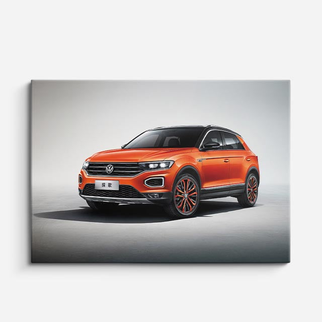 cuadro canvas vehículos volkswagen t-roc naranja horizontal