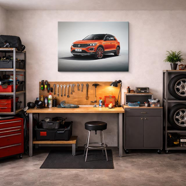 cuadro canvas vehículos volkswagen t-roc naranja horizontal