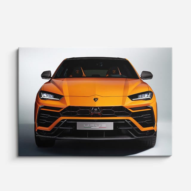 cuadro canvas vehículos lamborghini urus naranja frontal horizontal