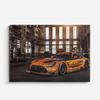 cuadro canvas vehículos mercedes amg naranja hangar horizontal