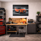 cuadro canvas vehículos audi a1 naranja fondo gris horizontal