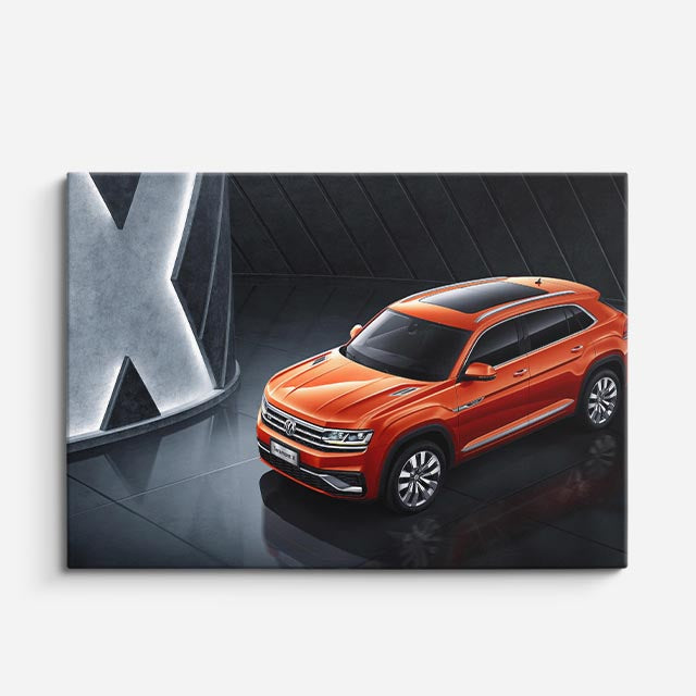 cuadro canvas vehículos volkswagen tiguan naranja horizontal